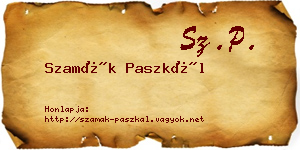 Szamák Paszkál névjegykártya